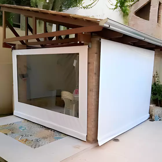 Detalhes do mecanismo de Toldo Retrátil Para Varanda Em Saltinho