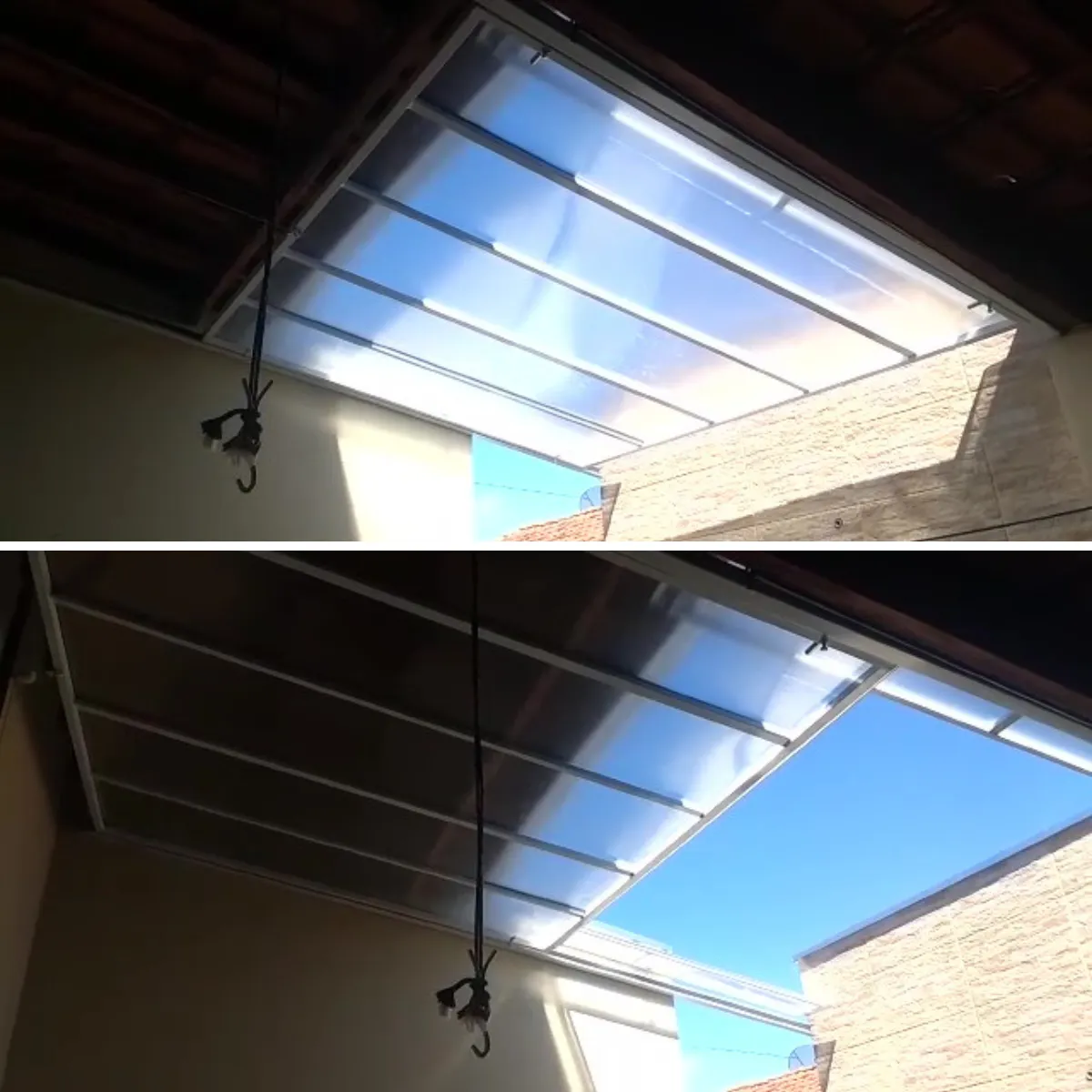Cobertura retrátil com guia lateral em alumínio